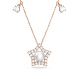 Swarovski Stella Necklace, Mixed Cuts, Star, White, Rose Gold-Tone Plated