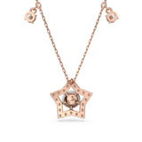 Swarovski Stella Necklace, Mixed Cuts, Star, White, Rose Gold-Tone Plated