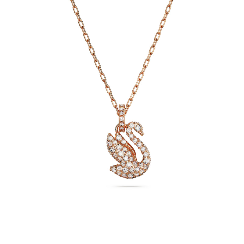 Swarovski Swarovski Iconic Swan Pendant, Swan, Small, White, Rose Gold-Tone Plated