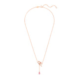 Swarovski Volta Y Pendant, Bow, Pink, Rose Gold-Tone Plated