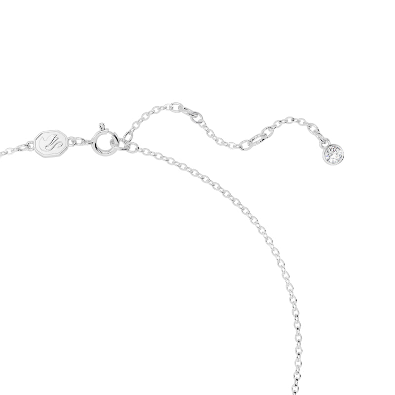 Swarovski Volta Necklace, Bow, Small, White, Rhodium Plated