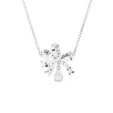 Swarovski Volta Necklace, Bow, Small, White, Rhodium Plated