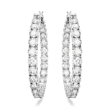 Swarovski Matrix Hoop Earrings, Round Cut, White, Rhodium Plated