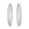 Swarovski Matrix Hoop Earrings, Round Cut, White, Rhodium Plated