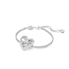 Swarovski Matrix Bracelet, Heart, White, Rhodium Plated