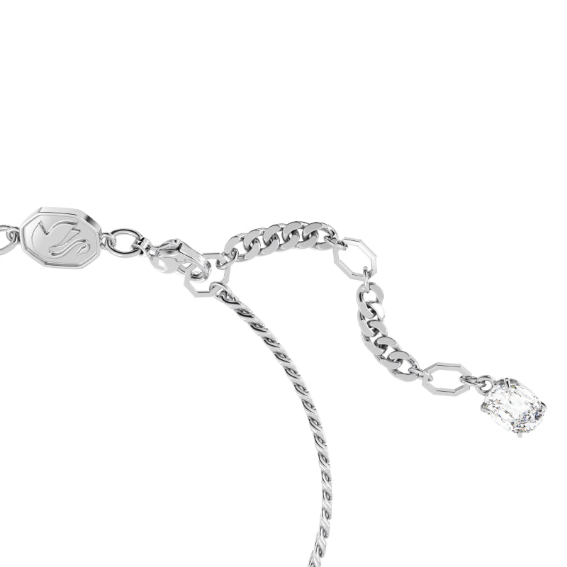 Swarovski Matrix Bracelet, Heart, White, Rhodium Plated