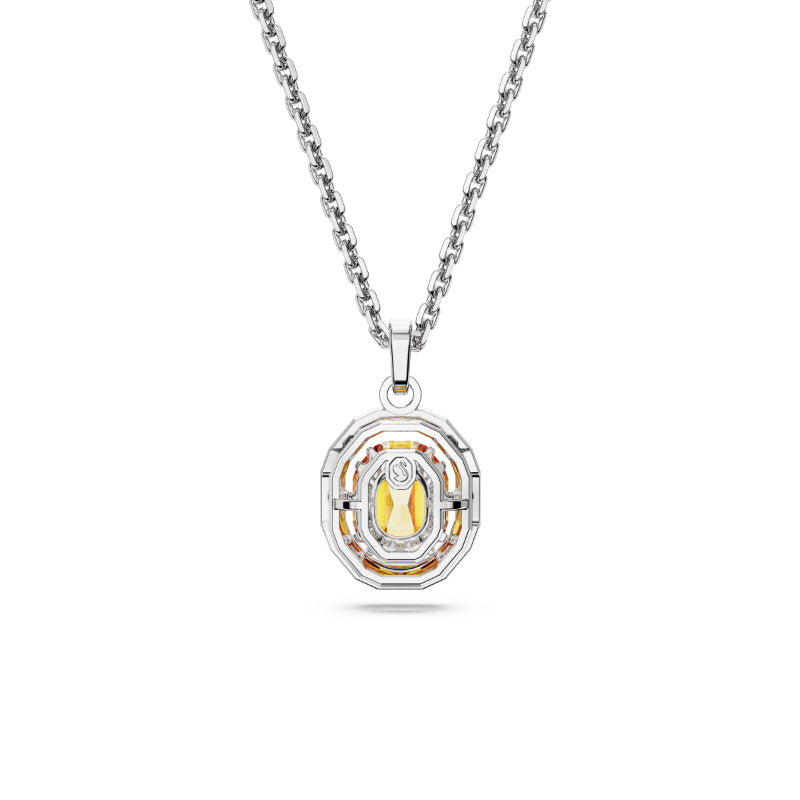 Swarovski Chroma Pendant, Octagon Cut, Multicolored, Rhodium Plated