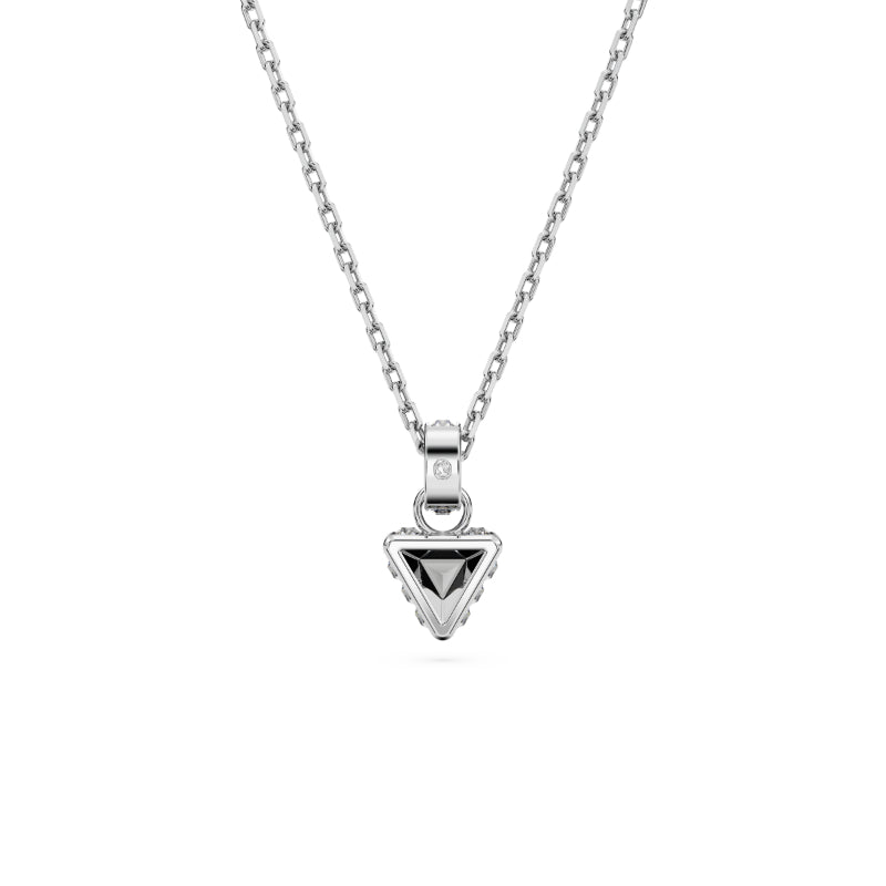 Swarovski Stilla Pendant, Triangle Cut, Gray, Rhodium Plated