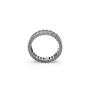 Swarovski Matrix Ring, Baguette Cut, Gray, Ruthenium Plated