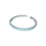 Swarovski Matrix Tennis Bracelet, Round Cut, Blue, Rhodium Plated