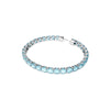 Swarovski Matrix Tennis Bracelet, Round Cut, Blue, Rhodium Plated