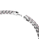 Swarovski Matrix Tennis Bracelet, Round Cut, Pink, Rhodium Plated