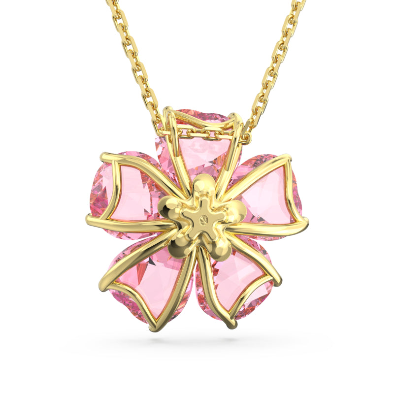 Swarovski Florere Necklace, Flower, Pink, Gold-Tone Plated