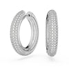 Swarovski Dextera Hoop Earrings, Medium, White, Rhodium Plated