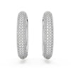 Swarovski Dextera Hoop Earrings, Medium, White, Rhodium Plated