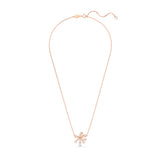 Swarovski Volta Necklace, Bow, Small, White, Rose Gold-Tone Plated