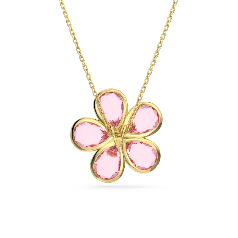 Swarovski Florere Pendant, Flower, Pink, Gold-Tone Plated