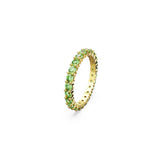 Swarovski Matrix Ring, Round Cut, Green, Gold-Tone Plated