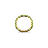 Swarovski Matrix Ring, Round Cut, Green, Gold-Tone Plated