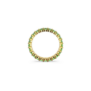 Swarovski Matrix Ring, Round Cut, Green, Gold-Tone Plated