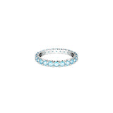 Swarovski Matrix Ring, Round Cut, Blue, Rhodium Plated