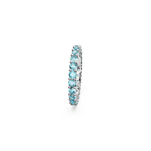 Swarovski Matrix Ring, Round Cut, Blue, Rhodium Plated