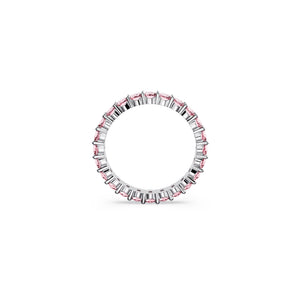 Swarovski Matrix Ring, Round Cut, Pink, Rhodium Plated