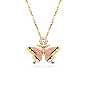 Swarovski Idyllia Pendant, Butterfly, Multicolored, Gold-Tone Plated