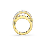 Swarovski Rota Cocktail Ring, Mixed Cuts, White, Gold-Tone Plated