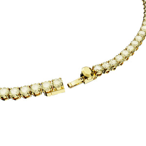 Swarovski Matrix Tennis Necklace, Round Cut, Yellow, Gold-Tone Plated