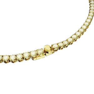 Swarovski Matrix Tennis Necklace, Round Cut, Yellow, Gold-Tone Plated