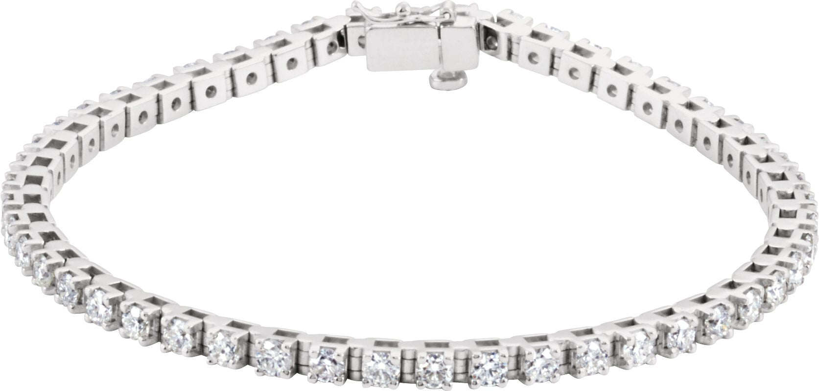 14K White 3 3/8 CTW Diamond Line 7 Bracelet