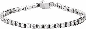 14K White 4 3/4 CTW Diamond Line 7 Bracelet