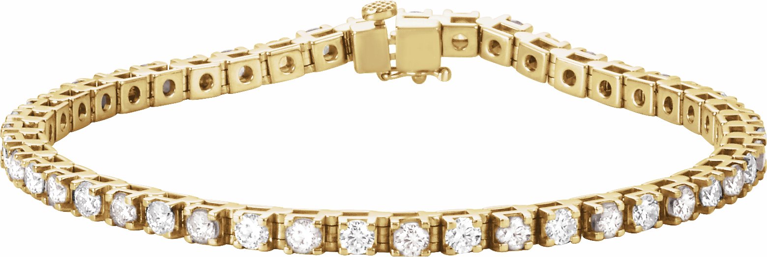 14K Yellow 4 3/4 CTW Diamond Line 7 Bracelet