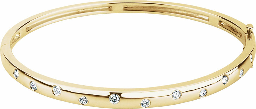 14K Yellow 1/2 CTW Diamond Bangle Bracelet