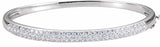 14K White 1 1/2 CTW Diamond Bangle 7 Bracelet