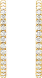 14K Yellow 3 CTW Diamond Inside-Outside Hinged 35.3 mm Hoop Earrings