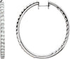 14K White 5 CTW Diamond Inside-Outside Hinged 44 mm Hoop Earrings