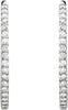 14K White 5 CTW Diamond Inside-Outside Hinged 44 mm Hoop Earrings