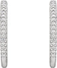 14K White 1/2 CTW Diamond Inside-Outside Hinged 22.5 mm Hoop Earrings