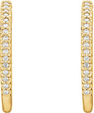 14K Yellow 1/2 CTW Diamond Inside-Outside Hinged 22.5 mm Hoop Earrings