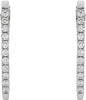 14K White 1/3 CTW Diamond 20 mm Hoop Earrings