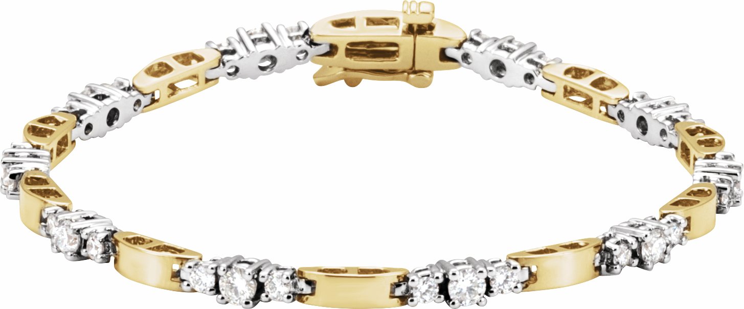 14K Yellow & White 1 3/4 CTW Diamond Line Bracelet