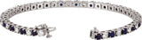 14K White Blue Sapphire & 2 3/8 CTW Diamond Line 7 Bracelet