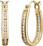 14K Yellow 1/3 CTW Diamond Inside-Outside 13.7 mm Hoop Earrings