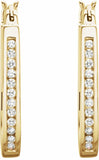 14K Yellow 1/2 CTW Diamond Inside-Outside 22.5 mm Hoop Earrings