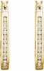 14K Yellow 1/2 CTW Diamond Inside-Outside 22.5 mm Hoop Earrings