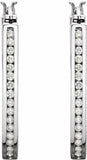 14K White 1 CTW Diamond Inside-Outside 30 mm Hoop Earrings