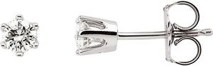 14K White 1/2 CTW Diamond 6-Prong Stud Earrings