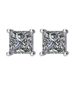 14K White 3/4 CTW Diamond Stud Earrings